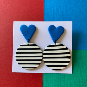 Stripes- Blue Hearts